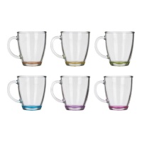 Taza de 310 ml para desayuno de colores - 6 unidades