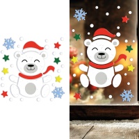 Decoración adhesiva para ventana en gel de oso polar