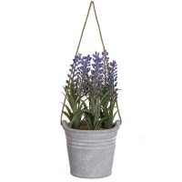 Planta artificial de lavanda con macetero para colgar de 10 x 22 cm