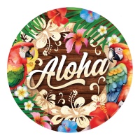 Platos de Tropical Aloha de 23 cm - 6 unidades