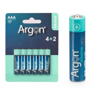 Pilas Alcalinas Tipo AAA - Argon - 6 unidades