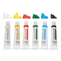 Pintura acrílica de 12 ml - Pincello - 6 botes