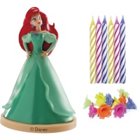 Decoración para tarta de Ariel con velas