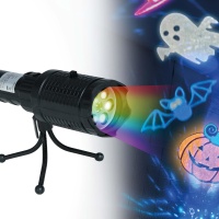 Proyector led a pilas y usb con trípode de Halloween