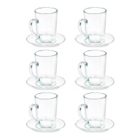 Taza de café de 200 ml con plato - 6 servicios